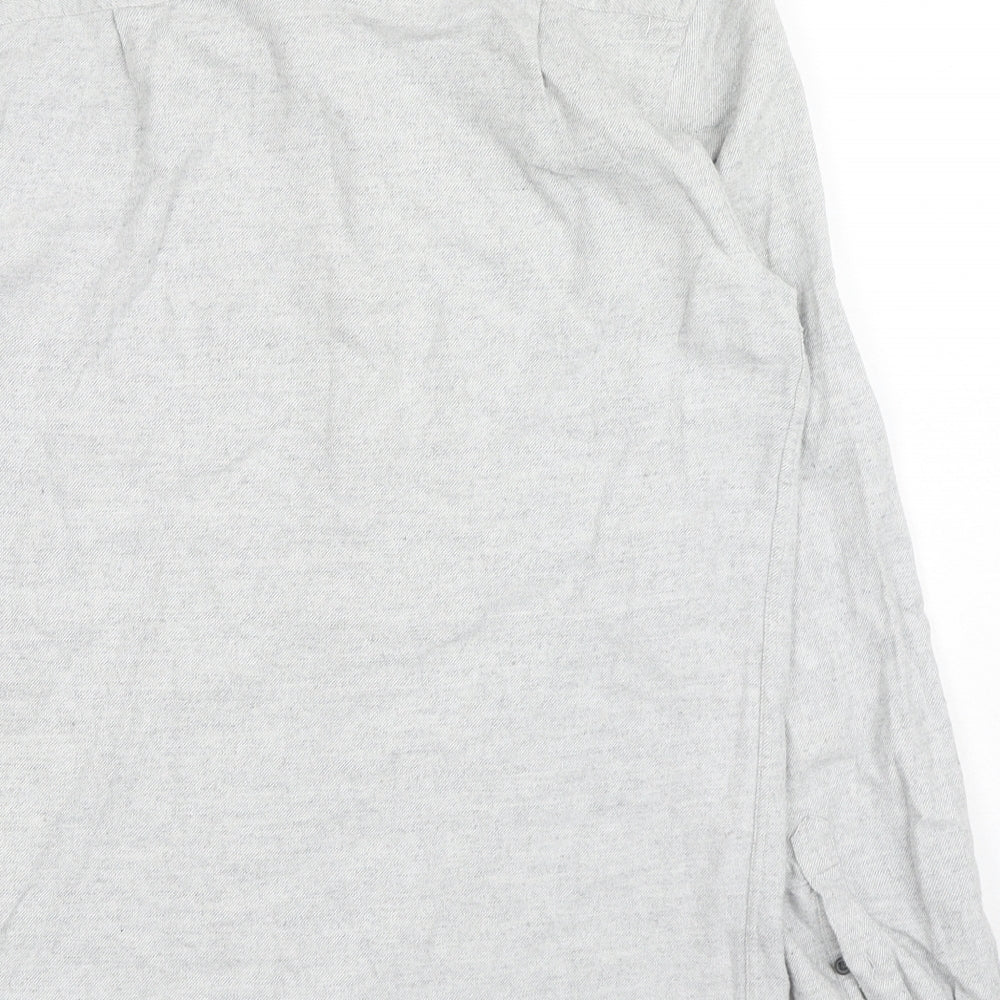 Cedarwood State Mens Grey Cotton Button-Up Size S Collared Button