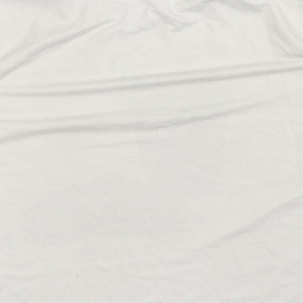 Preworn Womens White Polyester Basic T-Shirt Size S Round Neck - Hot Chocolate & Cookies