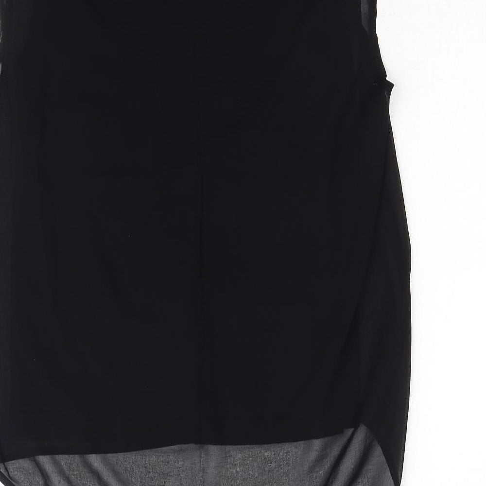 Costes Womens Black Polyester Basic Tank Size S V-Neck
