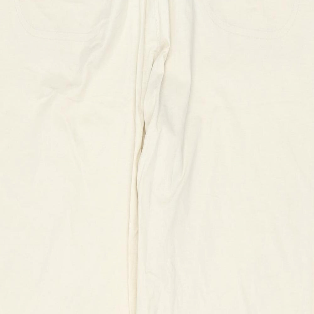 Dorothy Perkins Womens Beige Cotton Trousers Size 14 Regular Zip