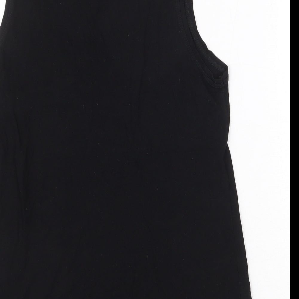 Warehouse Definitive Womens Black Viscose Basic Tank Size 8 Round Neck