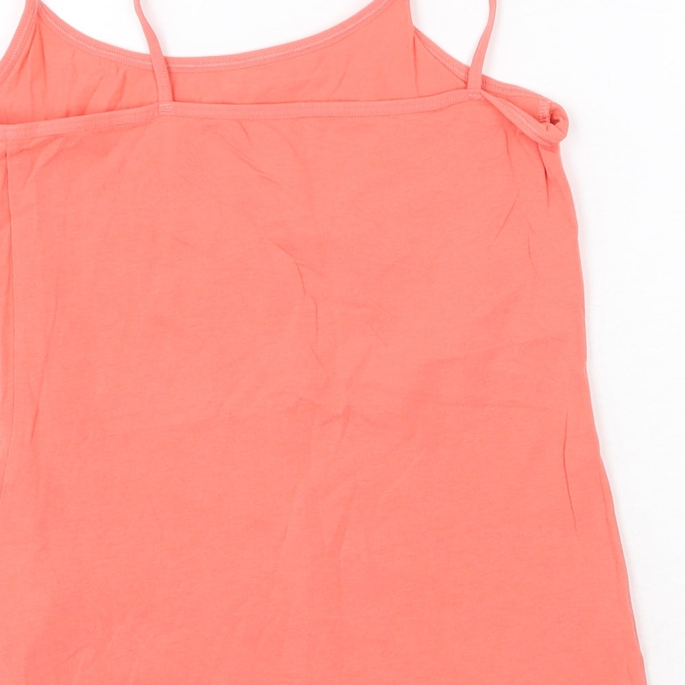 Marks & Spencer Womens Pink Cotton Basic Tank Size 10 Round Neck