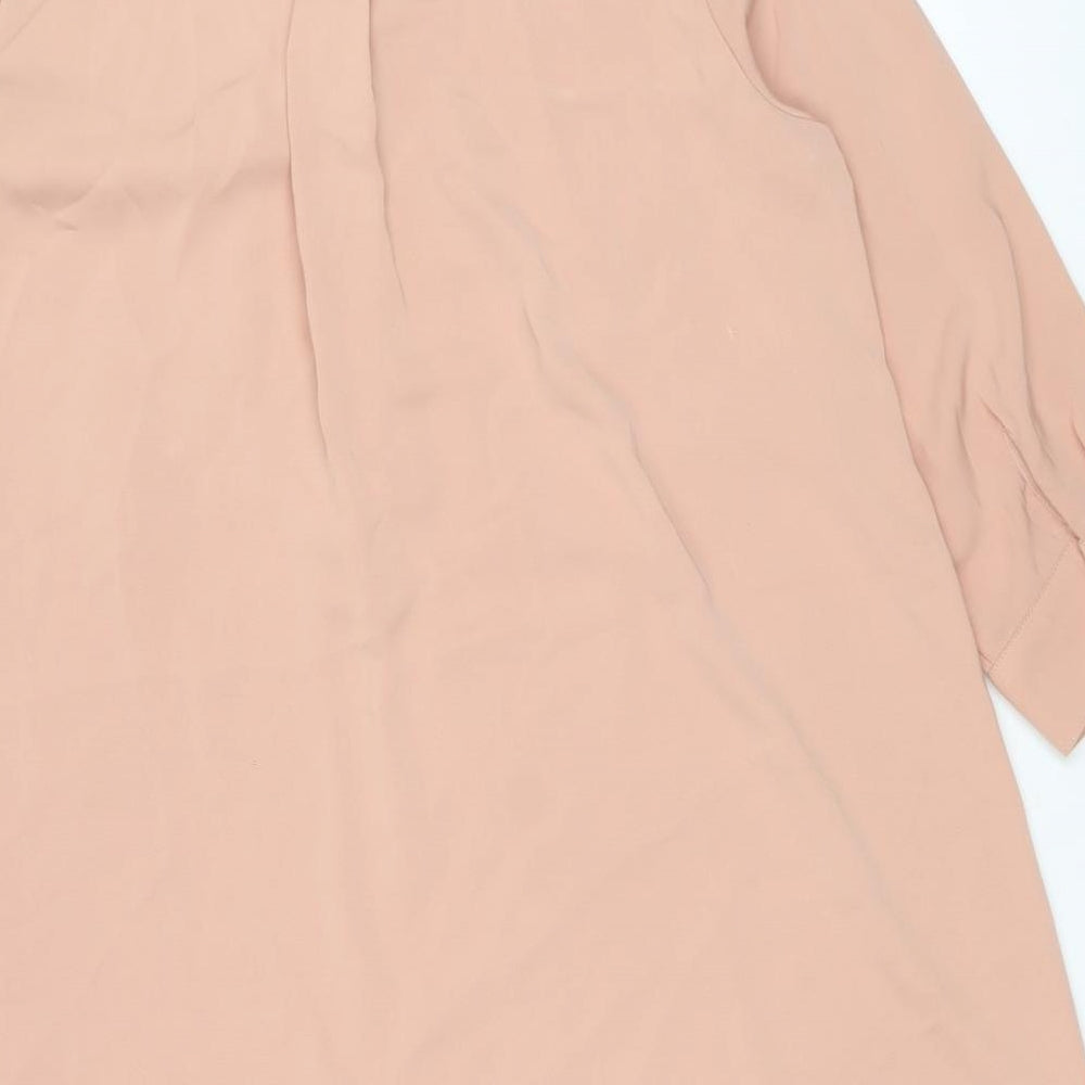 Lola May Womens Beige Polyester Shift Size 8 Collared Button