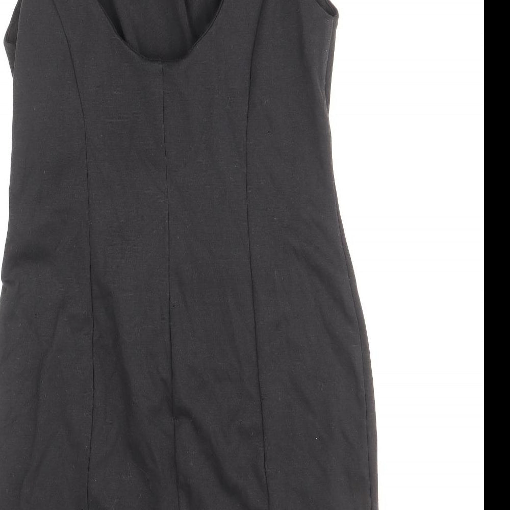 New Look Womens Black Polyester A-Line Size 10 Round Neck Pullover