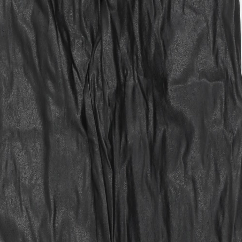 ASOS Womens Black Polyurethane Cargo Trousers Size 8 Regular