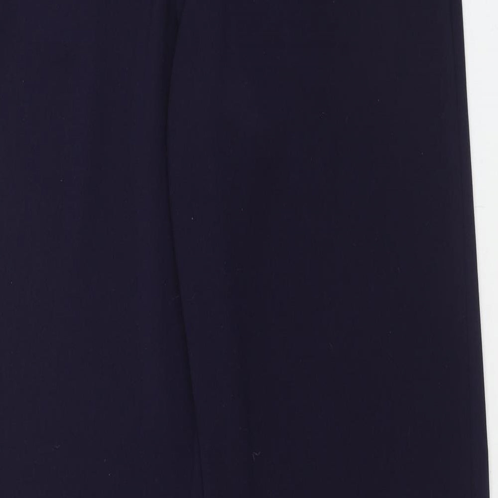 BHS Womens Blue Polyester Trousers Size 14 Regular Zip