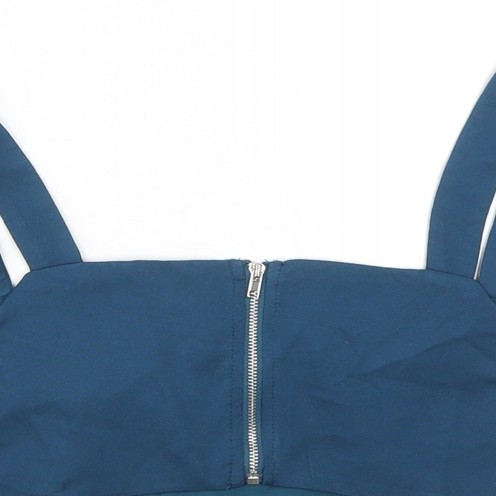 Cider Womens Blue Polyester Cropped Tank Size XS Sweetheart