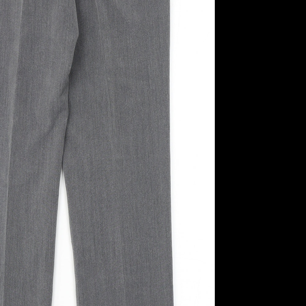 Classic Womens Grey Polyester Dress Pants Trousers Size 12 Regular