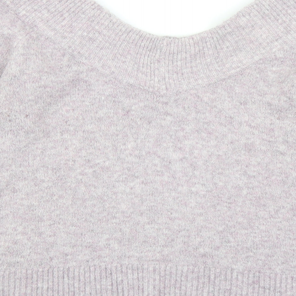 H&M Womens Purple Scoop Neck Acrylic Pullover Jumper Size M