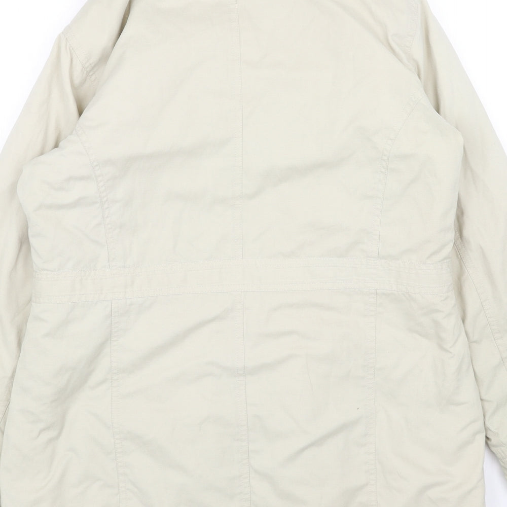 NEXT Womens Beige Overcoat Coat Size 12 Zip