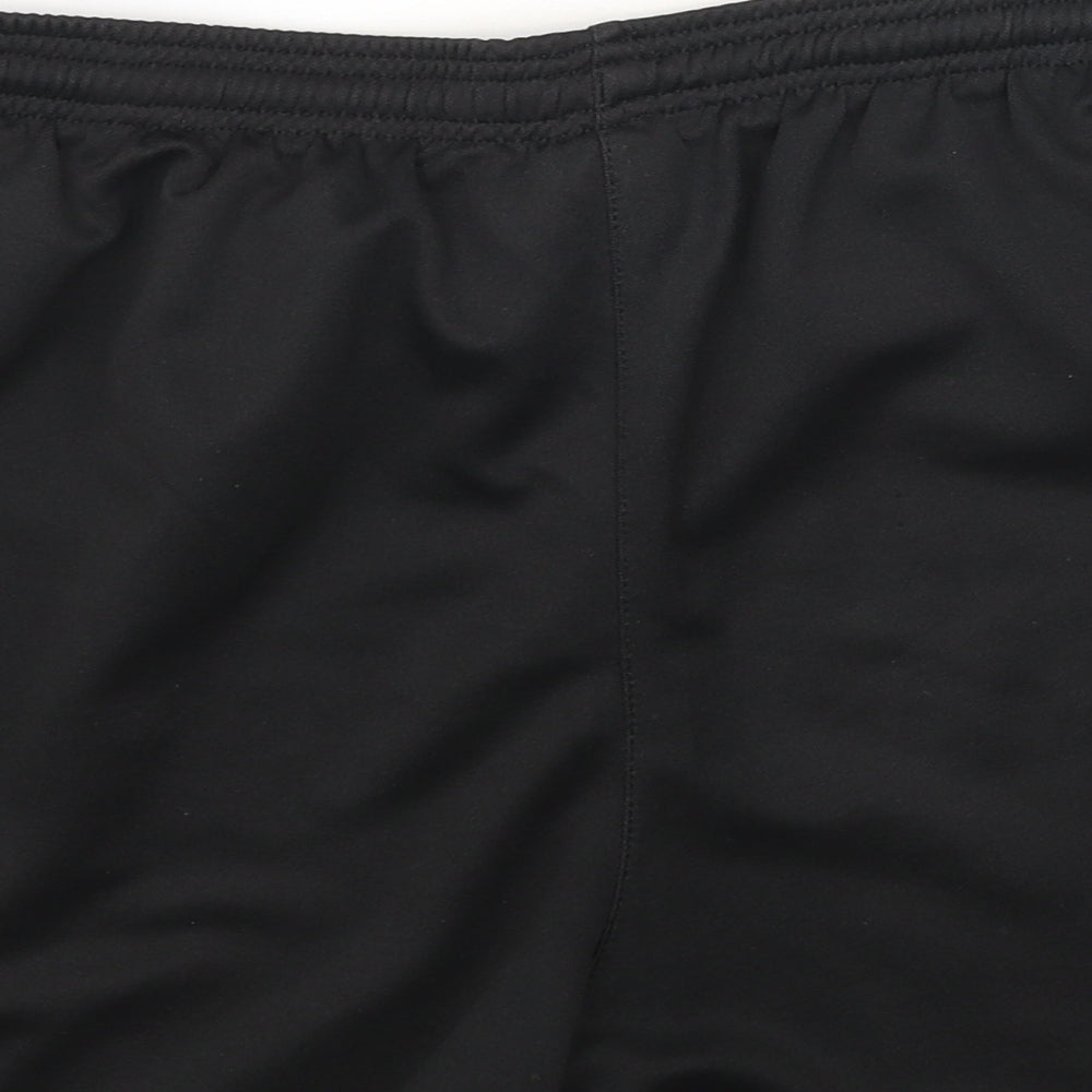 Precision Boys Black Polyurethane Sweat Shorts Size L Regular Drawstring