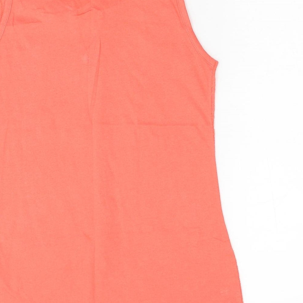 NEXT Womens Red Geometric Polyester Basic Tank Size 8 V-Neck