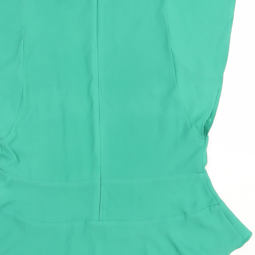 Stella & Dot Womens Green Polyester Basic Blouse Size XS Round Neck