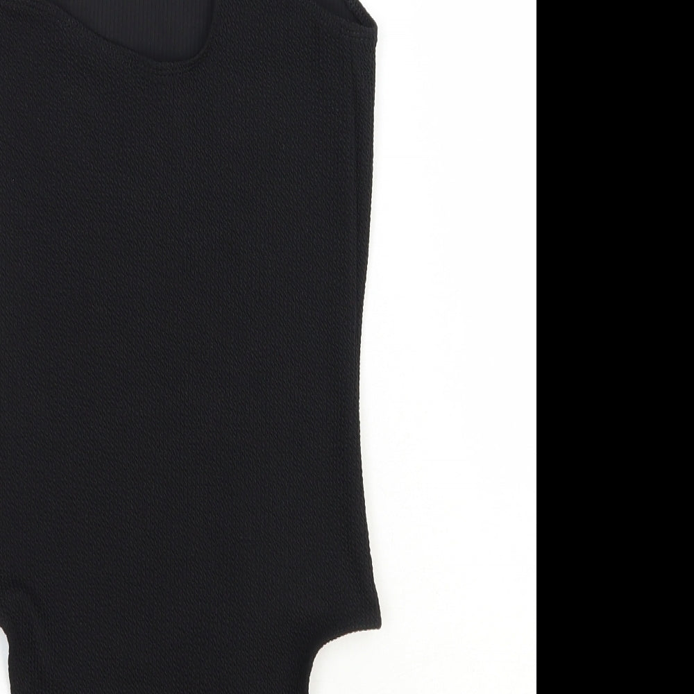 ASOS Womens Black Polyester Bodysuit One-Piece One Size Pullover
