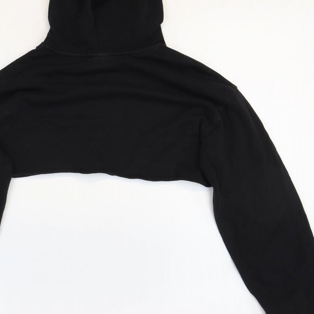 ASOS Womens Black Polyester Pullover Sweatshirt Size 6 Pullover - Cropped