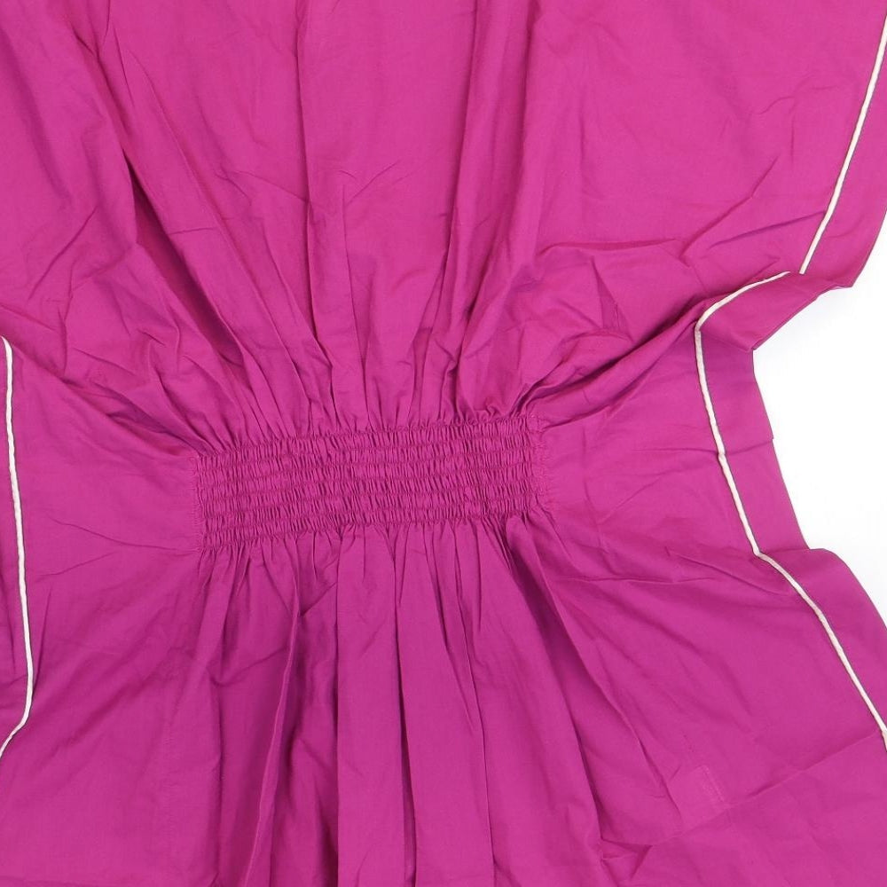 Spirit Womens Pink 100% Cotton Fit & Flare Size L V-Neck Pullover