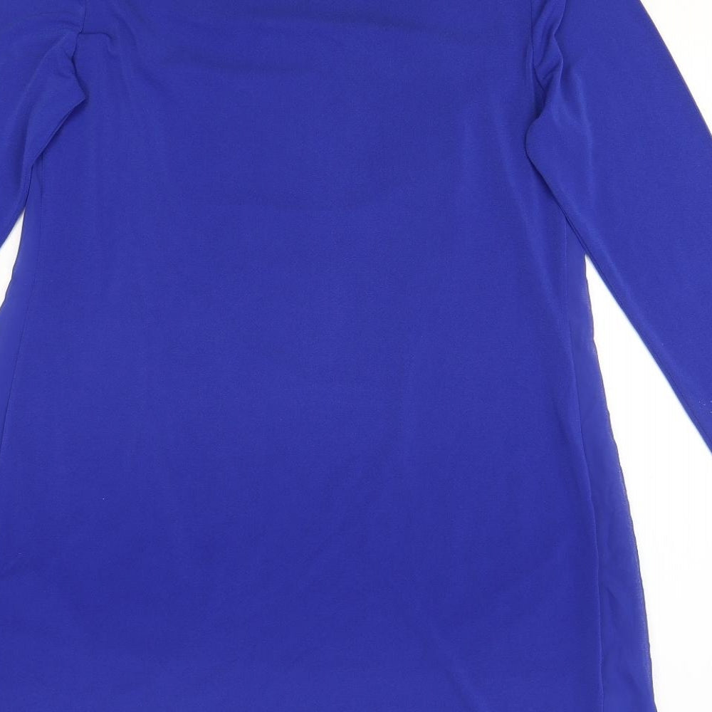 Phase Eight Womens Blue Polyester A-Line Size 14 Round Neck Pullover