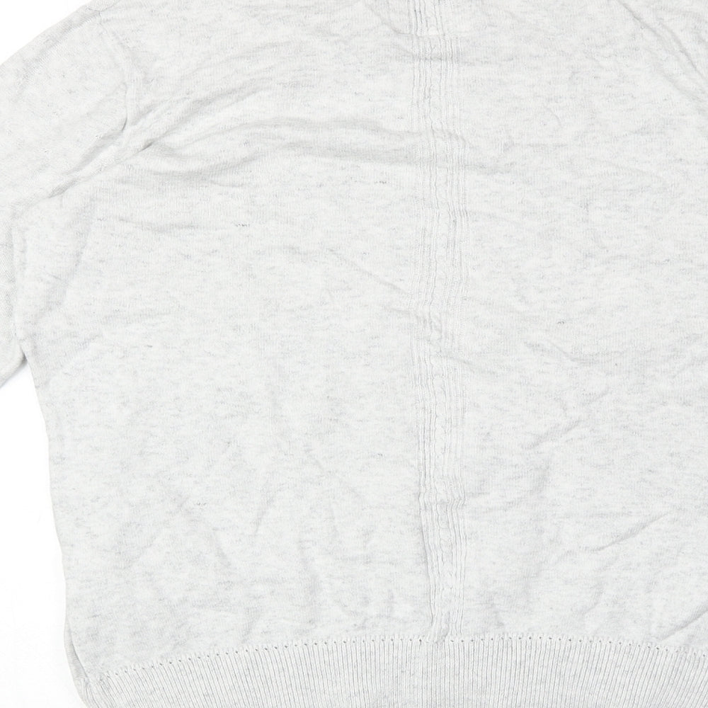RJR.John Rocha Womens Grey Boat Neck 100% Cotton Pullover Jumper Size 12