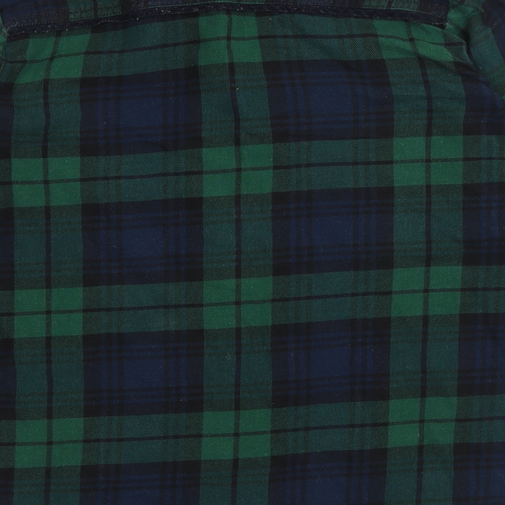 Dorothy Perkins Womens Green Plaid Cotton Basic Button-Up Size 8 Collared