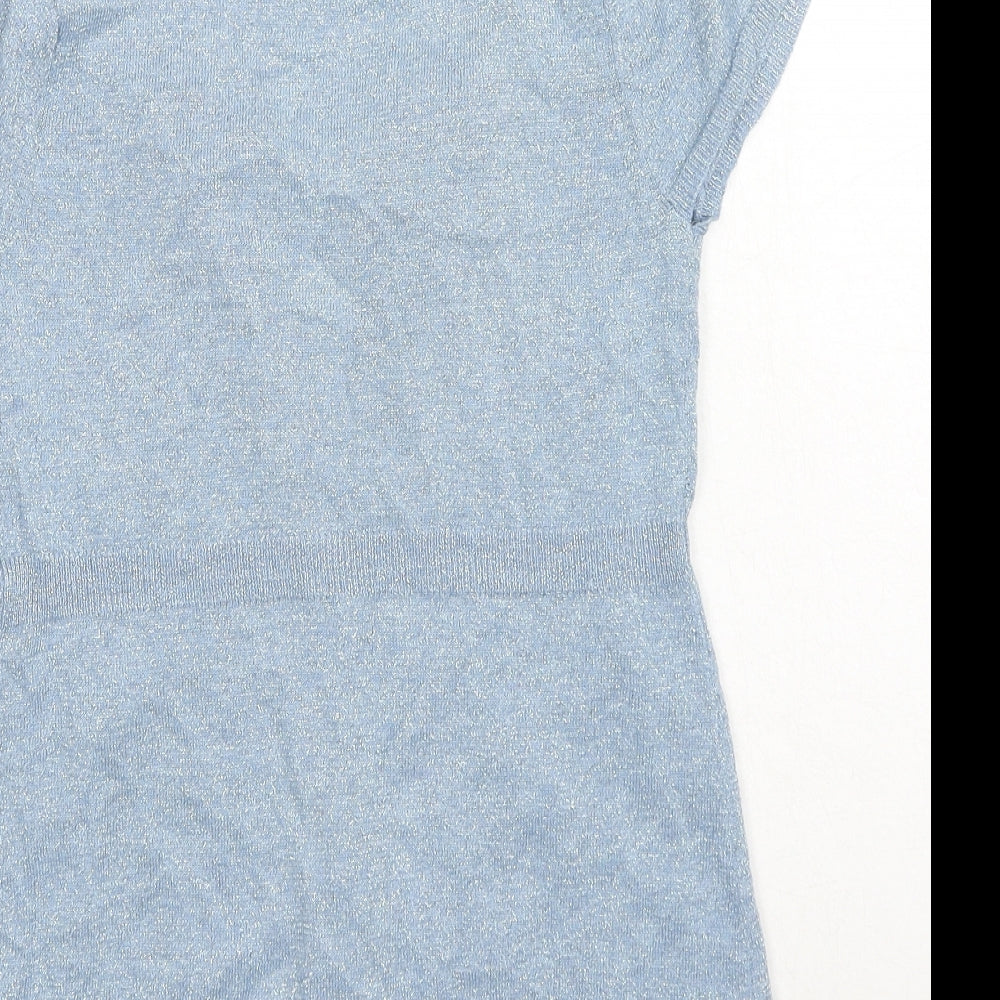 River Island Womens Blue V-Neck Viscose Cardigan Jumper Size 8