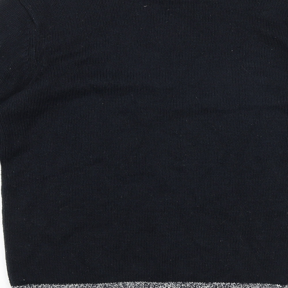 Cedarwood State Mens Black Round Neck Acrylic Pullover Jumper Size XS