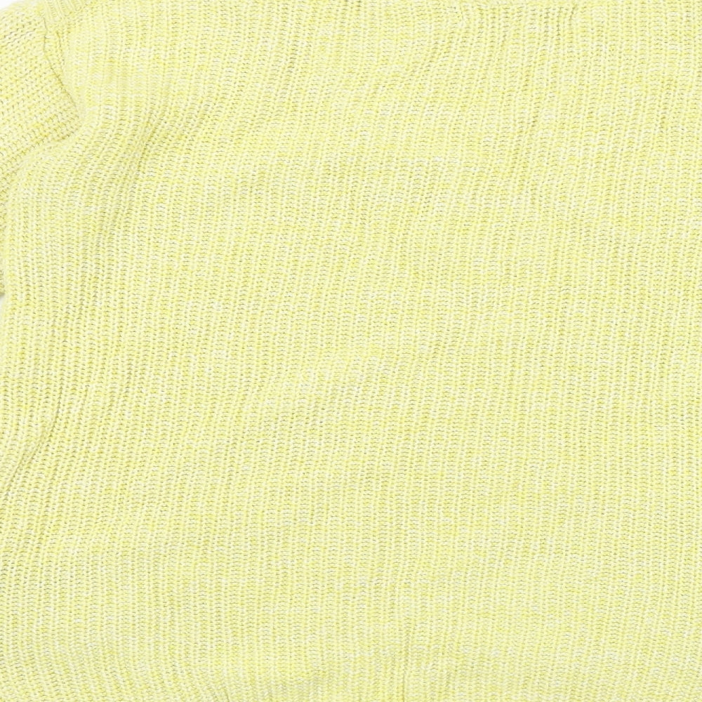 Marks & Spencer Womens Yellow Round Neck Acrylic Pullover Jumper Size S