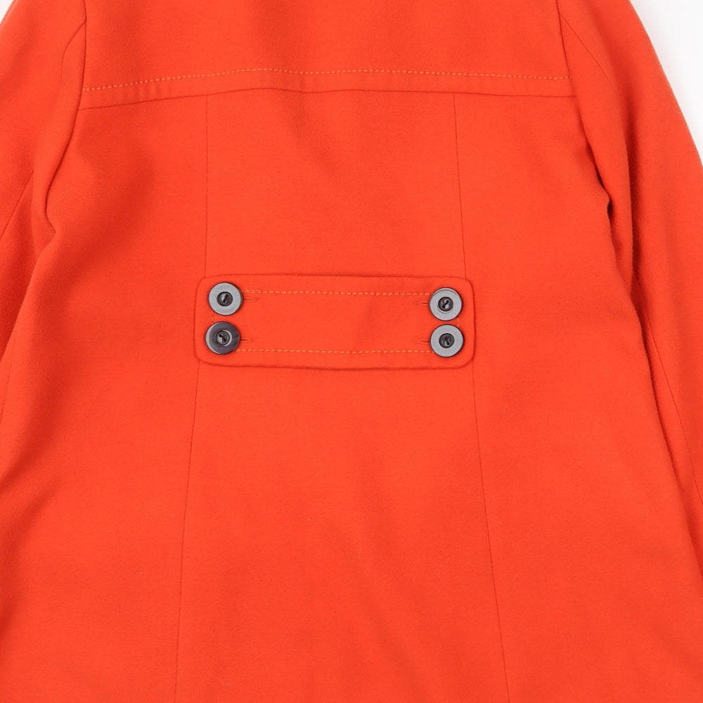 NEXT Womens Red Pea Coat Coat Size 10 Button