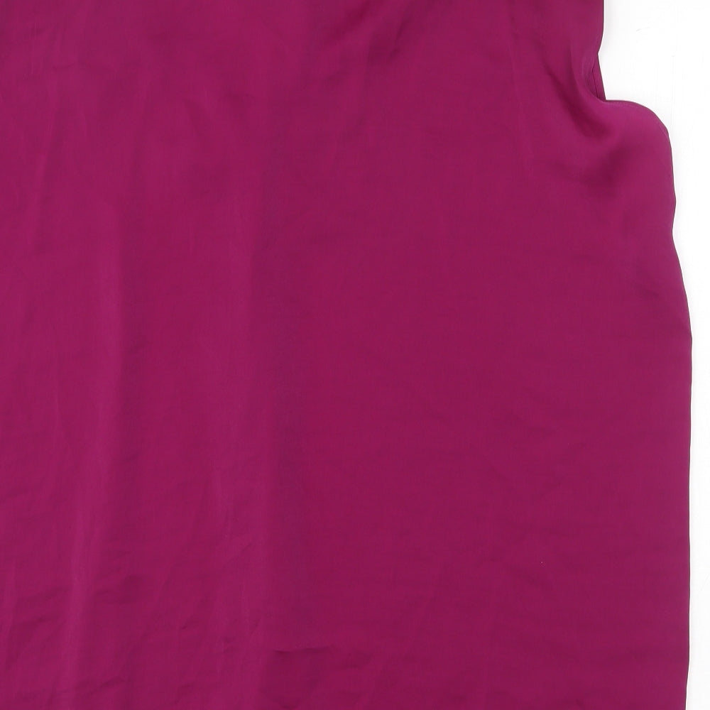 Marks & Spencer Womens Purple Polyester Basic Blouse Size 22 V-Neck