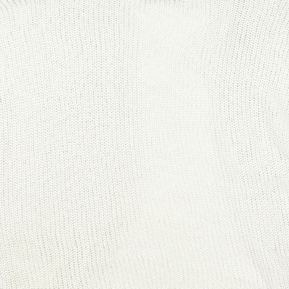 Marks & Spencer Womens Beige V-Neck Acrylic Cardigan Jumper Size 12