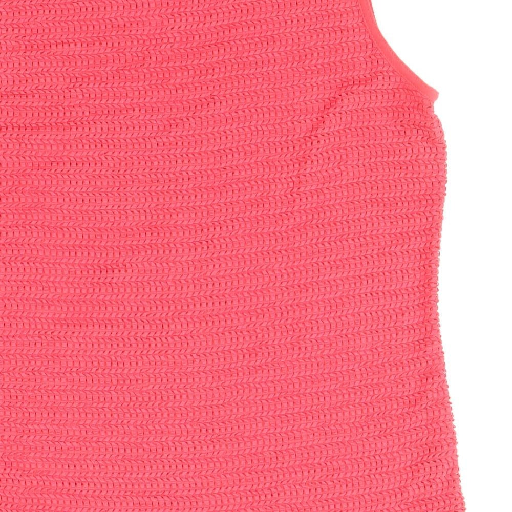 Rabe Womens Red Geometric Acetate Basic Tank Size 14 Round Neck