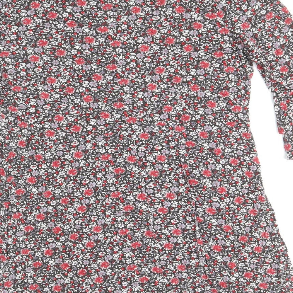 Papaya Womens Multicoloured Floral Viscose Skater Dress Size L Roll Neck Pullover