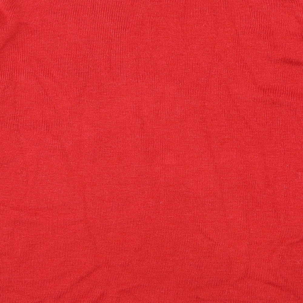 Preworn Womens Red Round Neck Acrylic Pullover Jumper Size M