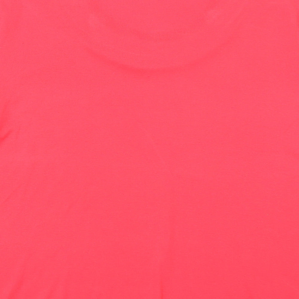 Bonmarché Womens Red Polyester Basic T-Shirt Size L Round Neck