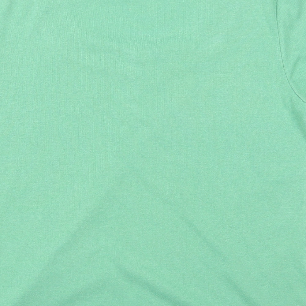 Preworn Womens Green Polyester Basic T-Shirt Size M Square Neck