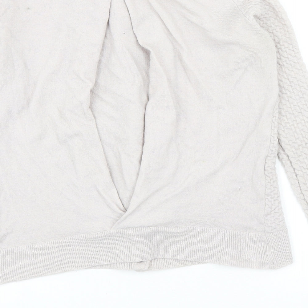 Devotion Womens Grey Round Neck Wool Cardigan Jumper Size L