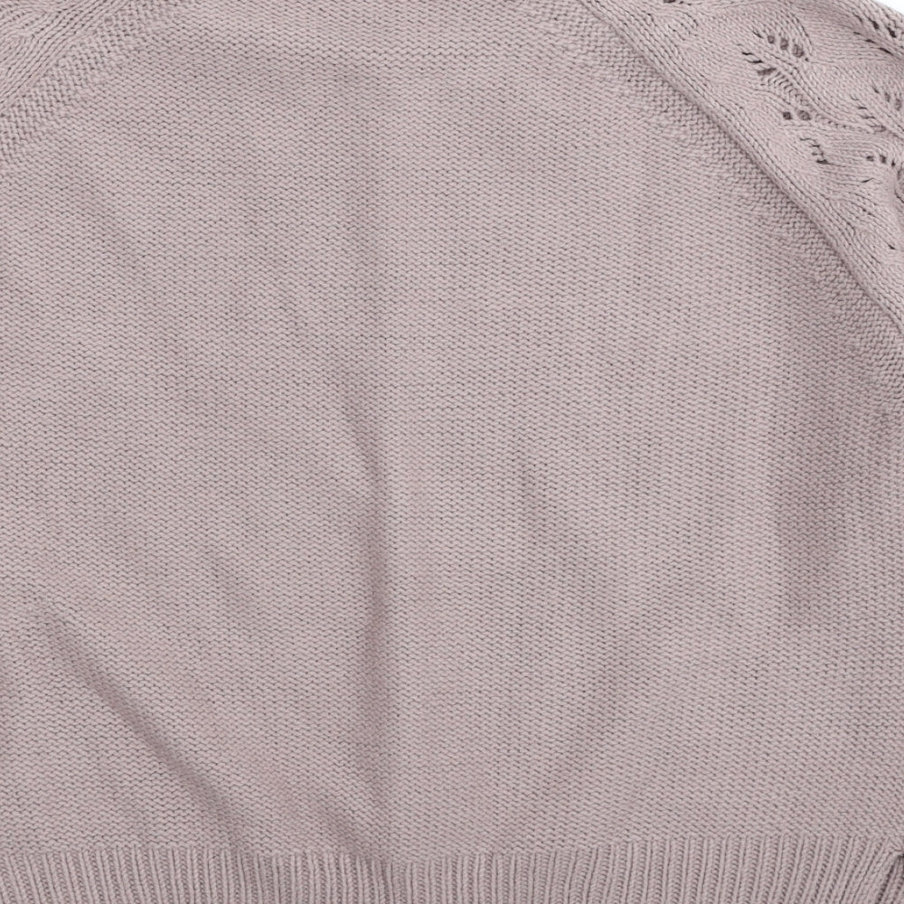 Oasis Womens Pink Scoop Neck Acrylic Pullover Jumper Size M