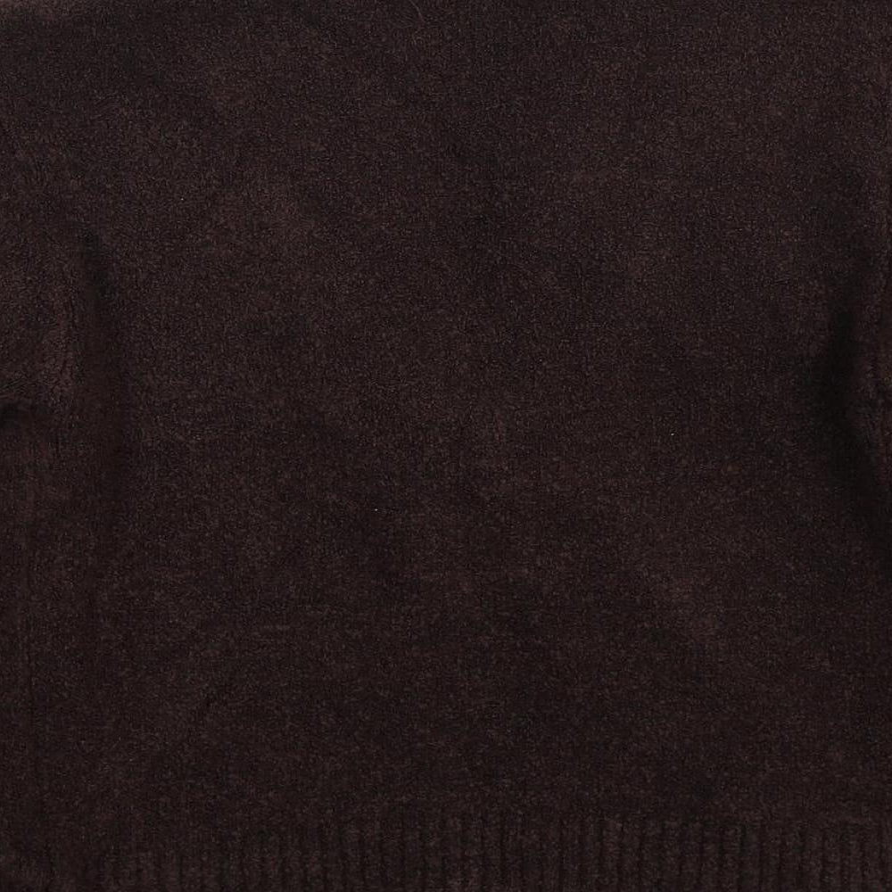 Preworn Womens Brown V-Neck Acrylic Cardigan Jumper Size M