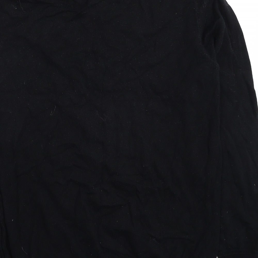 Very Mens Black Round Neck Cotton Pullover Jumper Size M