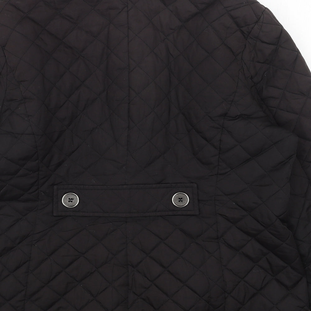 Y.B.C Womens Black Quilted Jacket Size M Zip