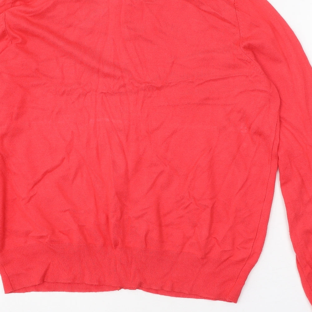 Marks & Spencer Womens Pink Roll Neck Viscose Cardigan Jumper Size 14