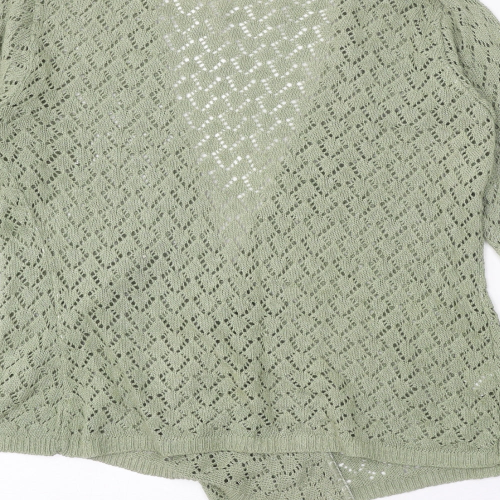 Preworn Womens Green V-Neck Acrylic Cardigan Jumper Size 2