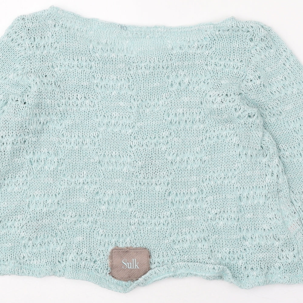 Sulk Girls Blue Boat Neck Viscose Pullover Jumper Size 12 Years Pullover