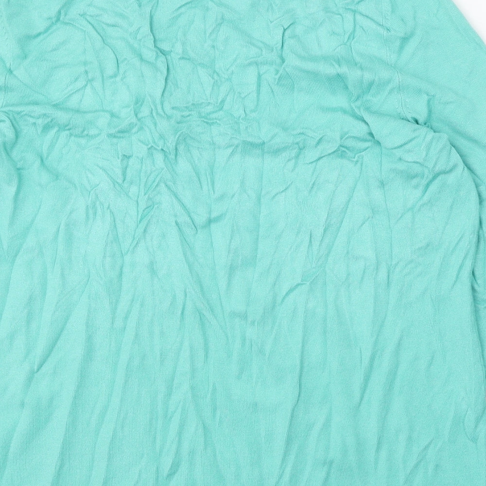 Bonmarché Womens Green Round Neck Viscose Pullover Jumper Size M