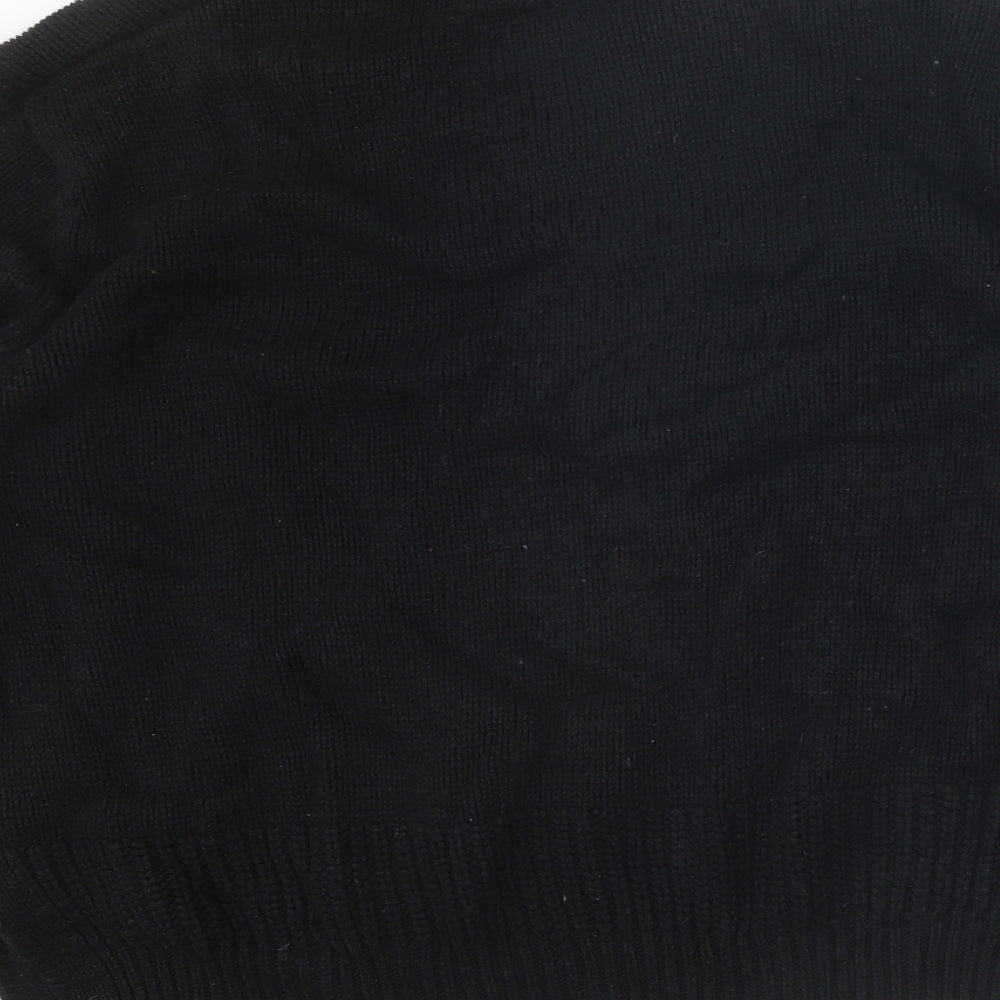 Marks & Spencer Womens Black V-Neck Cotton Pullover Jumper Size M