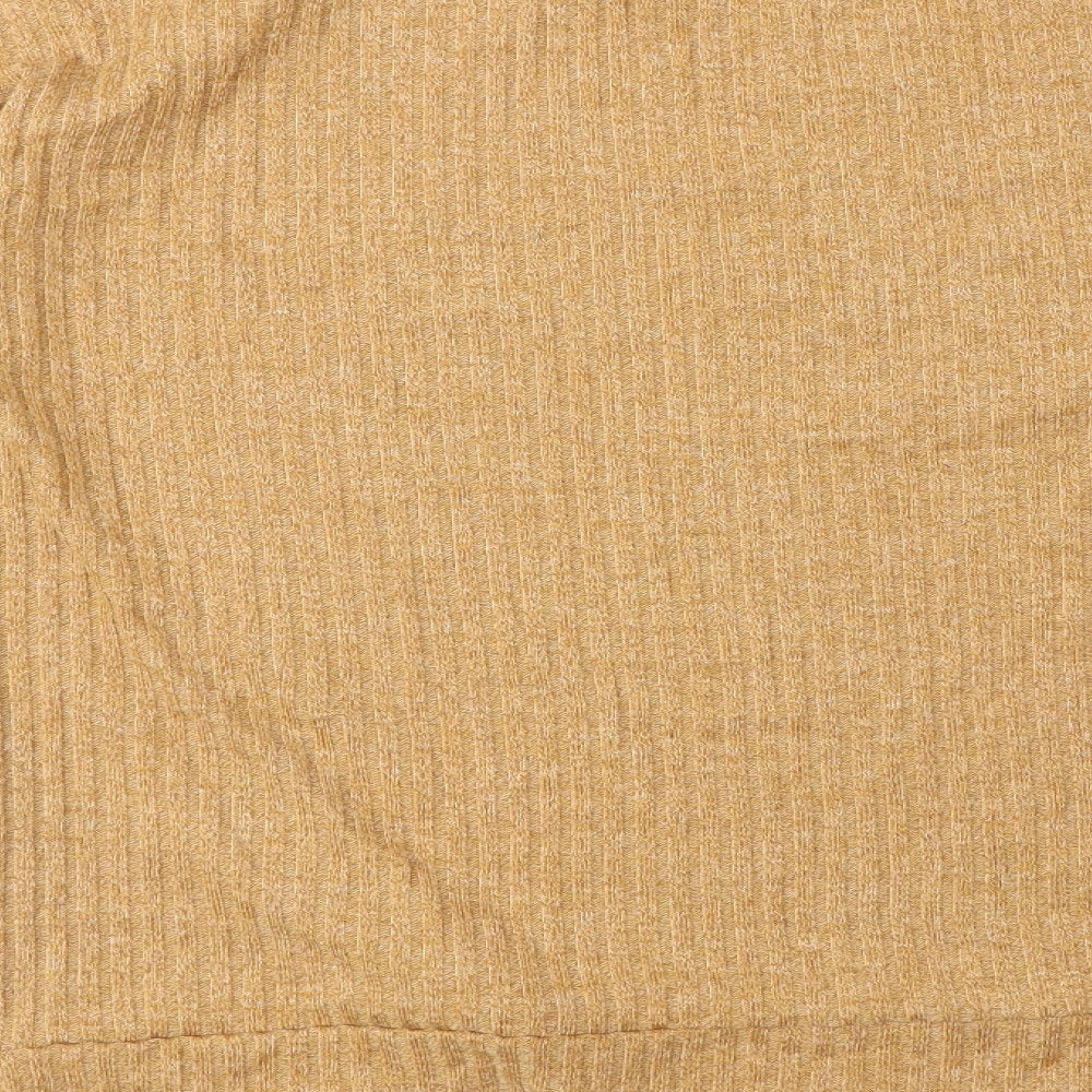 Papaya Womens Beige Round Neck Acrylic Pullover Jumper Size 10