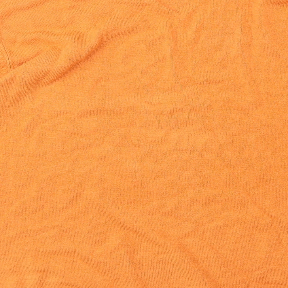 Anna Morelle Womens Orange V-Neck Acrylic Pullover Jumper Size 14