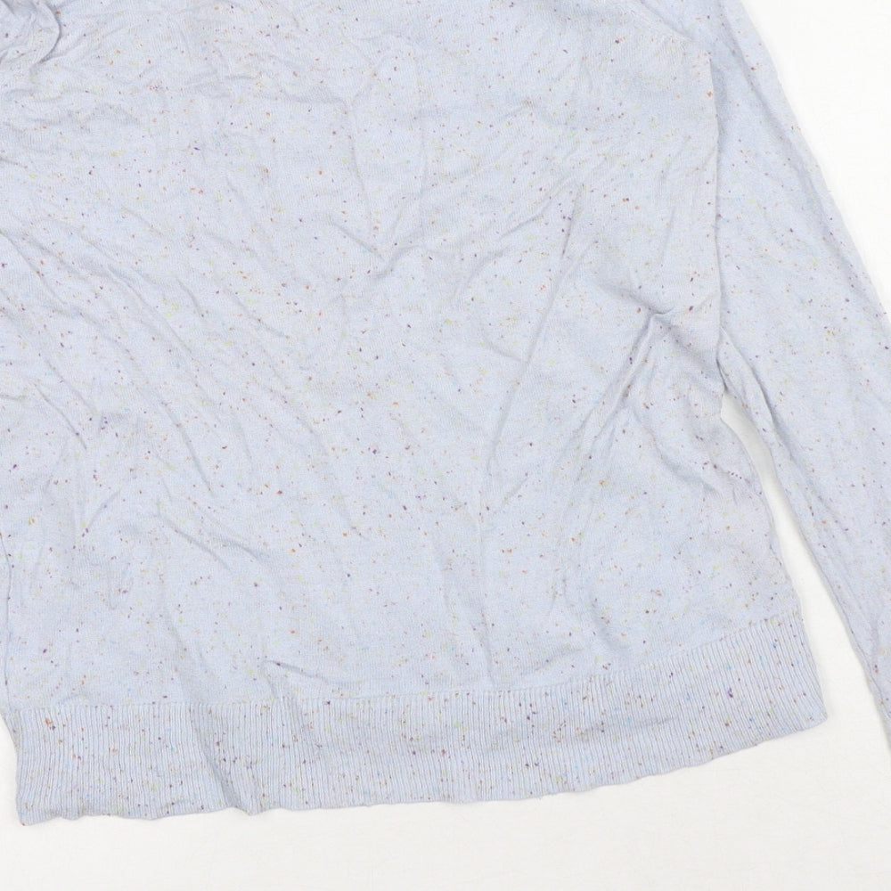 NEXT Womens Grey V-Neck Viscose Pullover Jumper Size S