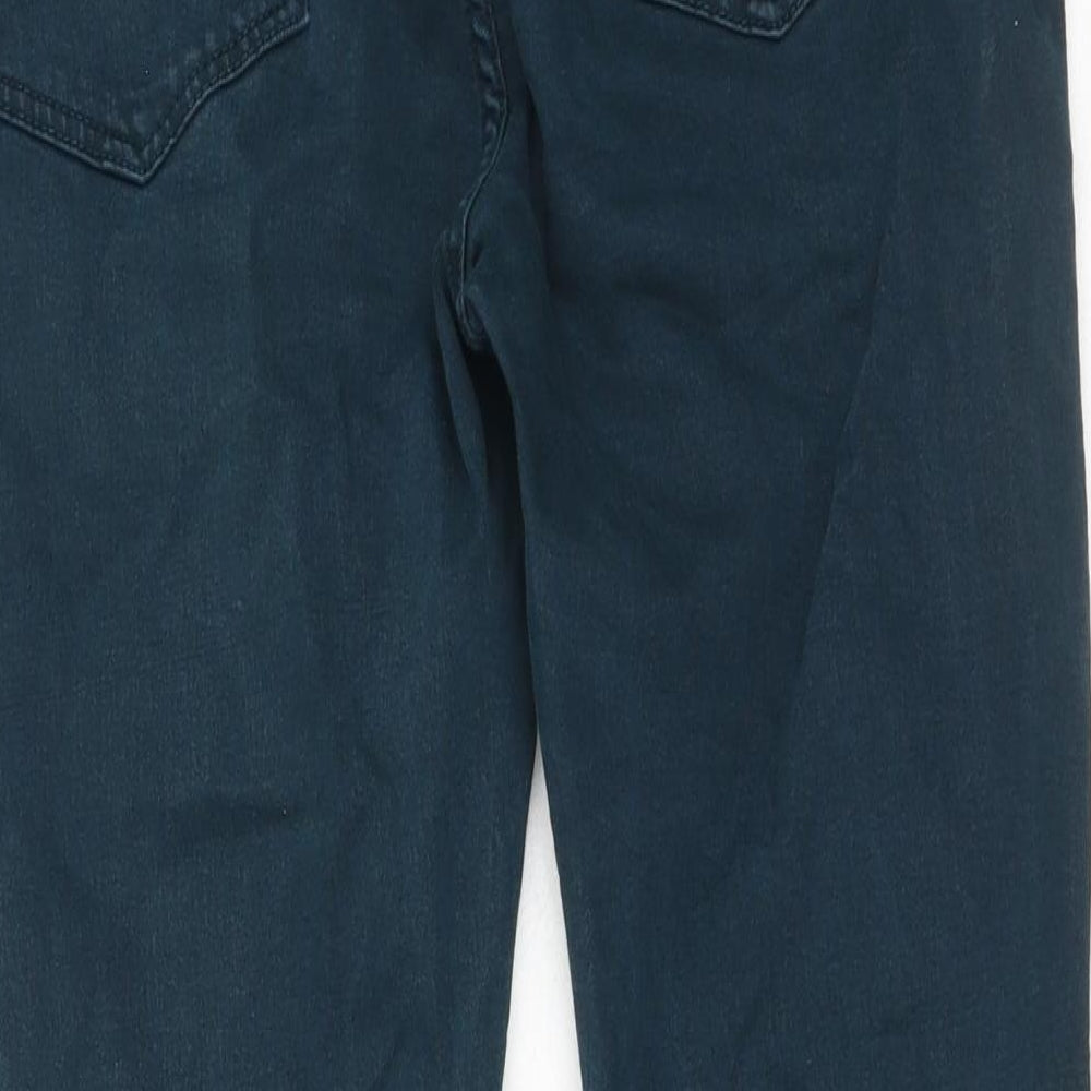 Marks & Spencer Womens Green Cotton Skinny Jeans Size 32 in Regular Button