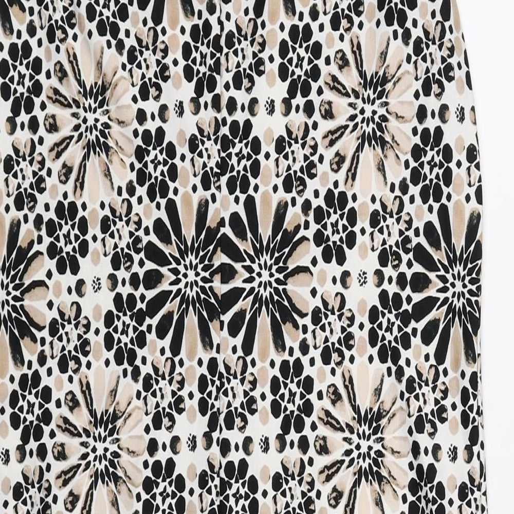 Wallis Womens Black Geometric Polyester A-Line Size S Round Neck Pullover