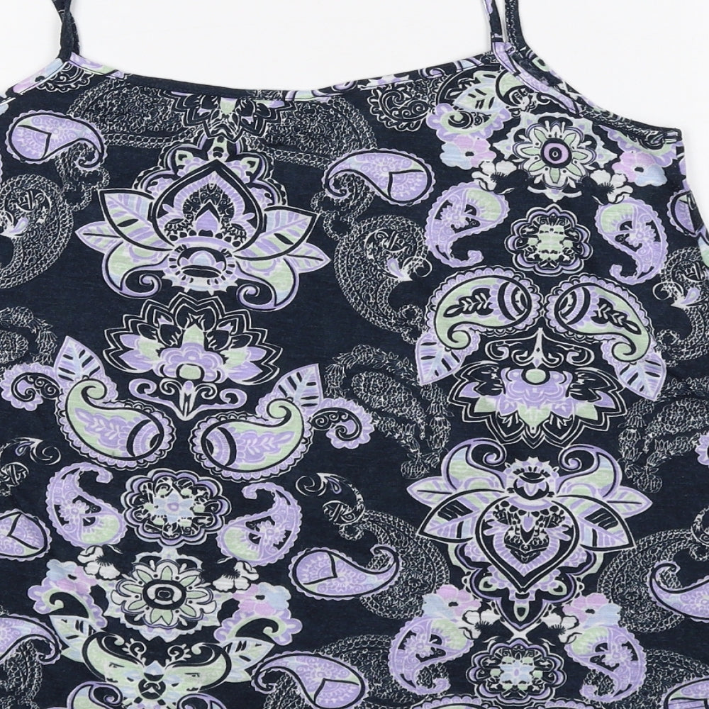 Dorothy Perkins Womens Multicoloured Geometric Polyester Basic Tank Size 12 V-Neck